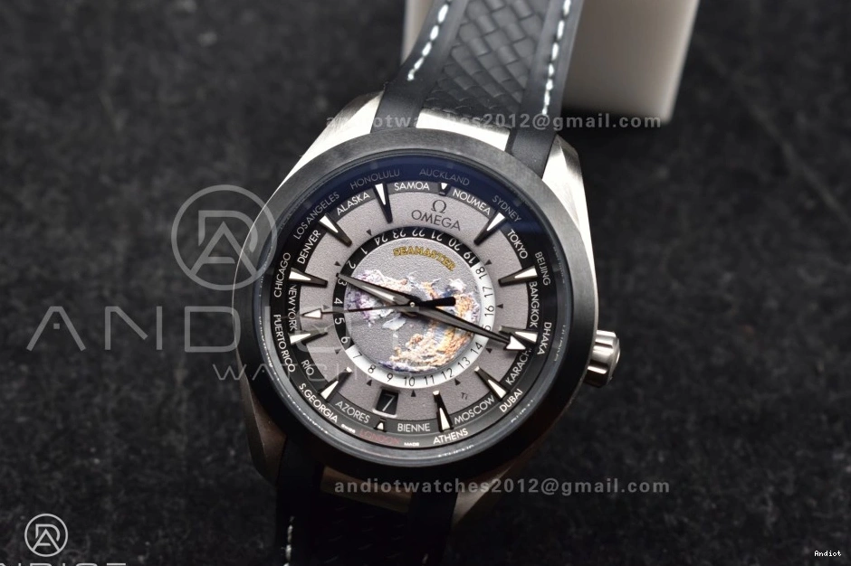 43mm VSF Edition A8938 Terra GMT Aqua Bracelet Worldtimer 1:1 Super on Best Clone SS Titanium 1217